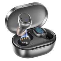 True Wireless Earbuds, BassPal Bluetooth 5.0 Headphones TWS in-Ear Mini Headset w/Mic IPX7 Waterproof, Deep Bass 3D Stereo Sound, Portable Charging Case, Noise Canceling Earphones for Sports Running