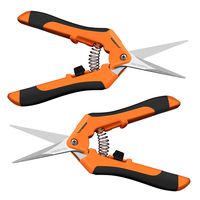 VIVOSUN Gardening Hand Pruner Pruning Shear with Straight Stailess Steel Blades (2Pack Orange)