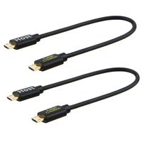 CableCreation 2-Pack Micro USB Male to Male OTG Cable Compatible with DJI Spark and Mavic, PS4, Android Phone and Tablet, DAC and More,8 inch / 20CM, Black