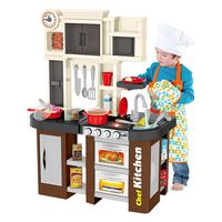 Brakites Kids Kitchen Playset, Kids Play Kitchen with Realistic Lights & Sounds, Pretend Play Small Kitchen, Play Sink with Running Water, Other Kitchen Accessories Set for Girls Boys (Multicolor)