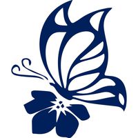 USCLIFESYLE Symbol Butterfly Flower (Metallic Silver) (Set of 2) Premium Waterproof Vinyl Decal Stickers for Laptop MacBook Phone Tablet Helmet Car Window Bumper Mug Tuber Cup Door Wall Decoration