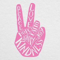 Boho Peace Fingers - 6" high Cut Vinyl Decal - for MacBook, Car, Laptop, and More! (Soft Pink)