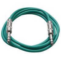 Seismic Audio - SATRX-6 - Green 6' 1/4" TRS to 1/4" TRS Patch Cable