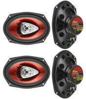 4) NEW BOSS CH6920 6x9" 2-Way 700W Car Coaxial Audio Speakers Stereo Red