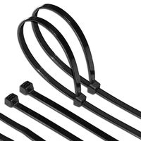 100 Pack Nylon Cable Tie Kit JACKYLED Multi-Purpose Cable Tie 8 Inch Ultra Strong Self-Locking Wire Ties Nylon Tie Wraps with 0.16 Inch Width Black