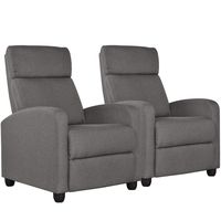 Yaheetech 2-Seat Home Theater Seating Pushback Recliner Chair with Thick Seat Cushion and Backrest for Living Room
