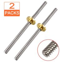 T8 Lead Screw with Copper Nut Screw Brass Nuts Straight Lead Screws 400mm 8mm Stainless Steel for 3D Printer Z Axis(2 Packs) MTFX