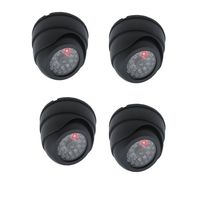 Henxlco 4 Pack Dome Dummy Fake Infrared IR CCTV Surveillance Security Cameras Imitation Simulated Blinking LED CCTV Surveillance