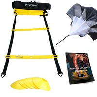 AGILITY LADDER Bundle By Trained 6 Sports Cones , Free Speed Chute, Agility Drills eBook and Carry Case
