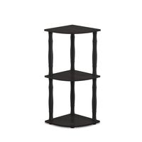 Furinno Turn-N-Tube Corner Display Rack Multipurpose Shelving Unit, 3-Tier, Espresso/Black Classic
