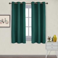 NICETOWN Thermal Insulated Solid Grommet Blackout Curtains/Drapes/Panels for Dining Room (Hunter Green, 1 Pair, 42 by 63-Inch)