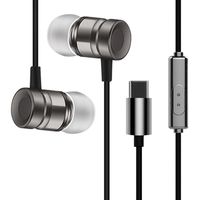 Halffle Earphones in Ear Headphones Earbuds with Microphone and Volume Control,Durable Comfortable Type-c Plug in-Ear Wired Headphones