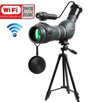 ZTYD 20-60X60mm Spotting Scope Monocular with WiFi Wireless Connect with Smartphone APP,Infrared Night Vision Telescope with Big Tripod&Phone Adapter for Outdoor Trip
