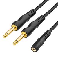 3.5mm to 1/4" TS AUX Cable EBXYA 1/8" Female to Dual Male Audio Cable Y Adapter Splitter Extension Cord 3 Feet