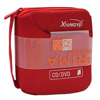 Xiongye 32 Disc CD DVD Storage Organizer Holder Case Bag Portable Wallet Album Box Double Side CD Bag (Red)