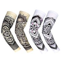 RoryTory Cooling Arm Elbow Compression Sleeve Sun Guard Tattoo Sleeves Cover Up - for Outdoor Cycling Golfing Basketball Baseball Tennis Soccer Lymphedema - 2 Pairs White/Tan Lotus, Medium