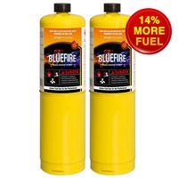 Pack of 2, BLUEFIRE Modern MAPP Gas Cylinder, 16.1 oz, 14% More Bonus Fuel than MAP/PRO, Hotter than Propane! Variation of Quantity Bundles Available (2)