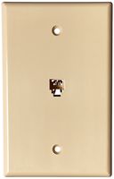 Morris 87013 Midsize Single RJ11 4 Conductor Phone Jack Wall Plate, Almond