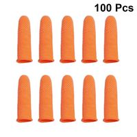 SUPVOX 100pcs Finger Sleeves Protector Finger Protection Cots for Arthritis Basketball Mallet Finger Trigger Orange Size L