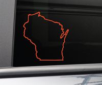 Nashville Decals Wisconsin Vinyl Decal Laptop Car Truck Bumper Window Sticker, 5.5" x 5.25", Orange