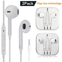 Headphones/Earphones/Earbuds,Yhkj 3.5 mm Earphones HD Sound Bass with Mic and Switch Song Control for IP 6s/6 Plus/5s/5c/5/4s/SE Pad/Pod Galaxy/Note Android Smartphones-Third-Party Products[2 Pack]
