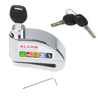 EFORCAR Motorcycle Bike Disc Brake Lock, Anti-Theft Ultra 110db Alarm Bicycle Brake Disc Wheel Security Lock for Scooters Motorbike (Silver)