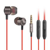 Earphone,Q-YEE in-Ear Earbuds Earphones, 3.5mm Metal Housing Headset Built-in Mic/Hands-Free/Volume Control (Red) 