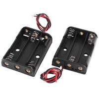 bjduck99 2Pcs Plastic Battery Holder Case Wired for 4.5V 3 x AAA Batteries