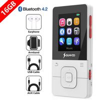 SUNNZO X16 16GB Bluetooth MP3 Player,with 50 Hrs Playback,High Definition Lossless Music Player with Bluetooth 4.2,FM Radio,Recorder and Pedometer Function;Earphone,AUX Cable and Armband Included