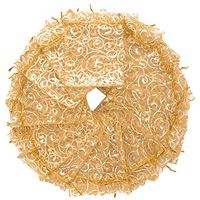 100Pcs Drawstring Sheer Organza Gifts Candy Bags Jewelry Favor Pouches Wedding Party Festival Baby Shower Favors Bathroom Soaps Nail Polish Organza Business Samples Display Bags 4”x5” /10x12cm (Gold)