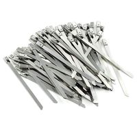 Mecion 100pcs 4inch Stainless Steel Zip Ties Exhaust Wrap Multi-Purpose Locking Cable Ties