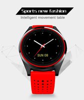 Kkcite Smart Watch Touch Screen Sweatproof Bluetooth Smartwatch Phone with SIM 2G GSM for Samsung Nexus6 HTC Sony and Android Smartphones Support Sleep Monitor, Push Message for Men Women (Red-Black)