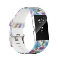honecumi Colorful Watch Band Replacement for Fitbit Charge 2 Wrist Strap for Men & Women Quick Release Strap Band Compatible with Fitbit Charge 2 Smart Watch-Small Size -Purple Flower