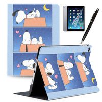 LJX iPad 7th Generation 10.2" 2019 Case Snoopy Cute Cartoon Cover PU Leather Stand Protection Smart Auto Sleep/Wake Shell Compatible for Apple iPad 10.2 inch 2019#P