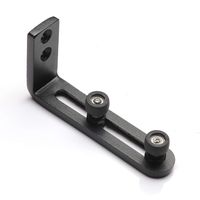 New Improved Design!!! Barn Door Floor Guide | Smooth Butter Bearings!!! | Stay Roller Sliding Adjustable | Guide Flush with Floor | Steel Frame (Small Black)