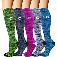 3/5 Pairs Compression Socks Women & Men - Best Medical,Nursing,Hiking,Travel & Flight Socks-Running & Fitness (Large/X-Large)