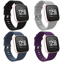Recoppa Compatible with Fitbit Versa Bands for Women Men Large Small, Adjustable Replacement Wristbands for Fitbit Versa/Versa 2/Versa Lite Edition/Versa Special Edition, 4 Pack