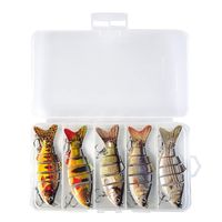 TY-LOPIU Fishing Supplies, Fishing Lure Whopper Plopper with Topwater Bait Freshwater Saltwater Lures for Carp Bass Pike 5pcs