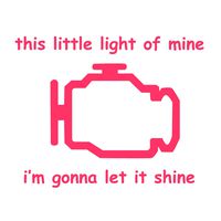 Check Engine Light - Pink 5" Vinyl Decal for Car, Macbook, or Other Laptop