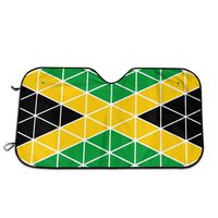 Jamaican Dancehall Flag Auto Sun Shade for Windshield Foldable Cute Car Sunshade Blocks UV Rays Sun Visor Protector