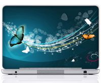 Meffort Inc 15 15.6 Inch Laptop Notebook Skin Sticker Cover Art Decal (Included 2 Wrist pad) - Blue Butterfly