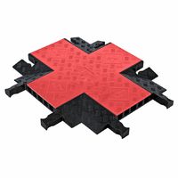 Guard Dog GDCR5X125-O/B Polyurethane Heavy Duty 5 Channel 4 Way Cross Cable Protector with Dog-Bone Connector, Orange Lid with Black Ramp, 28.5" x 24.5" Length, 19.75" Width, 1.87" Height