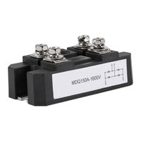 Diode Bridge Rectifier, 150A Amp High Power 1600V Single-Phase Diode Bridge Rectifier Black Large Over-Current Capacity Low Voltage Drop