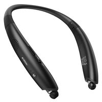 BRDOOGU Bluetooth Headphones Speaker 2 in 1, Wearable Speaker,Wireless Headset Neckband Foldable Bluetooth 5.0,True 3D Stereo Sound, Retractable Earbuds,Siri & Bixby Assistant Compatible-Black