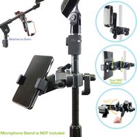 AccessoryBasics Music Boom Mic Microphone Stand Smartphone Mount w/360° Swivel Adjust Holder for Apple iPhone 11 Pro XR XS MAX X 8 Plus Samsung Galaxy S9 S10 Note Google Pixel XL phones