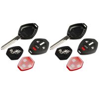 Key Fob Keyless Entry Uncut Remote Shell Case & Pad fits Mitsubishi 2006-2007 Eclipse / 2006-2007 Galant, Set of 2