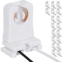 Non-Shunted Turn-Type T8 Lamp Holder JACKYLED 18-Pack UL Socket Tombstone with 10 inches Wires Attached for LED Fluorescent Tube Replacements