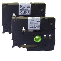 NEOUZA 2PK Compatible for Brother P-Touch Laminated TZe TZ Label Tape Cartridge 12mm x 8m (TZ-S131 TZe-S131 Extra Strength Black on Clear)