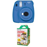 Fujifilm Instax Mini 9 Instant Camera - Cobalt Blue with Twin Pack