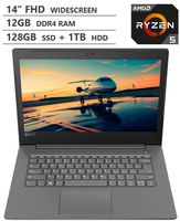 Lenovo V330 14" Full HD Anti-glare Widescreen Business Laptop, AMD Ryzen 5 2500U up to 3.6GHz, 12GB RAM, 128GB PCIe NVMe M.2 SSD + 1TB HDD, HDMI, VGA, Wireless-AC, Bluetooth, Windows 10 Pro, Iron Grey